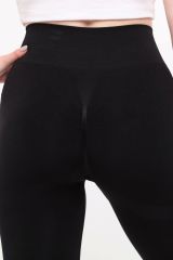 Siyah Kadın Sporcu Tayt Toparlayıcı Push-Up