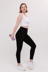 Siyah Kadın Sporcu Tayt Toparlayıcı Push-Up