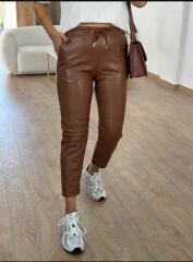 Taba Premium Mat Deri Pantolon İçi Pamuk Şardon Kumaş ( En-Boy Likralı )