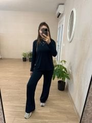 Lacivert Modal Kumaş Takım