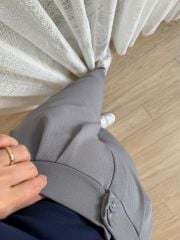 GRİ ÇİFT DÜĞME PİLELİ HAVUÇ KALIP FULL LİKRA GÜNLÜK PANTOLON