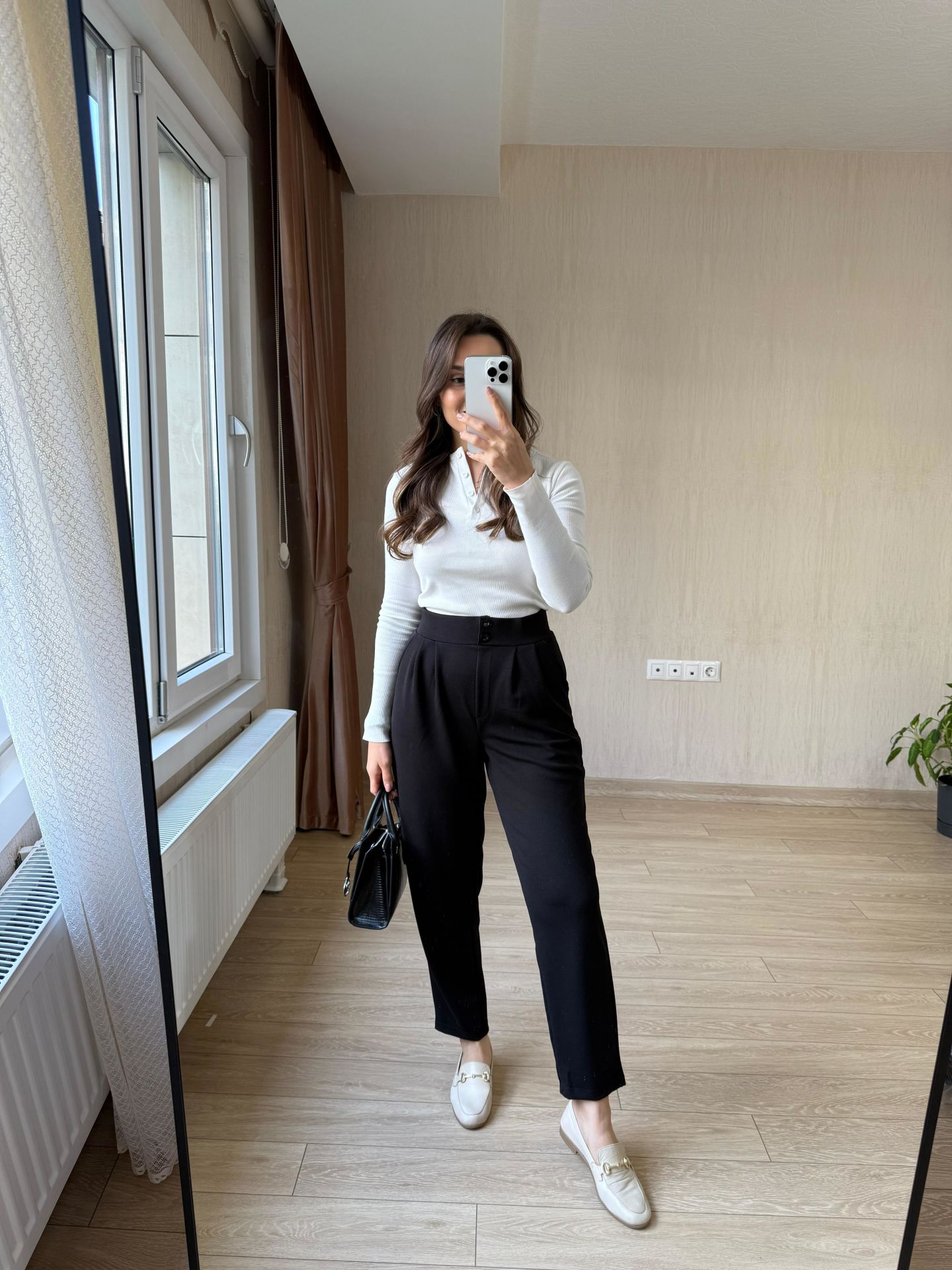 SİYAH ÇİFT DÜĞME PİLELİ HAVUÇ KALIP FULL LİKRA GÜNLÜK PANTOLON