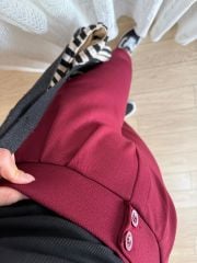 BORDO ÇİFT DÜĞME PİLELİ HAVUÇ KALIP FULL LİKRA GÜNLÜK PANTOLON