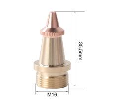 H-MODEL PORTATİF FİBER KAYNAK LAZER SUP CUTTİNG NOZULU- DIŞ KÖŞE (D:18MM H:35.5MM M:16)