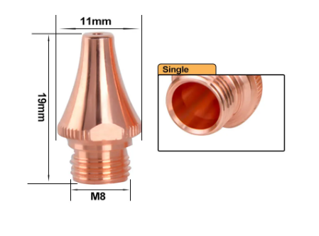 BOCI Alt. T Tip Ucu Konik Nozul  (D:11MM H:19MM M8)