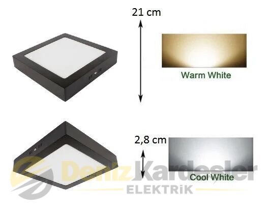 CATA 18W SIVAÜSTÜ LED ARMATÜR (SİYAH KASA )(BEYAZ)