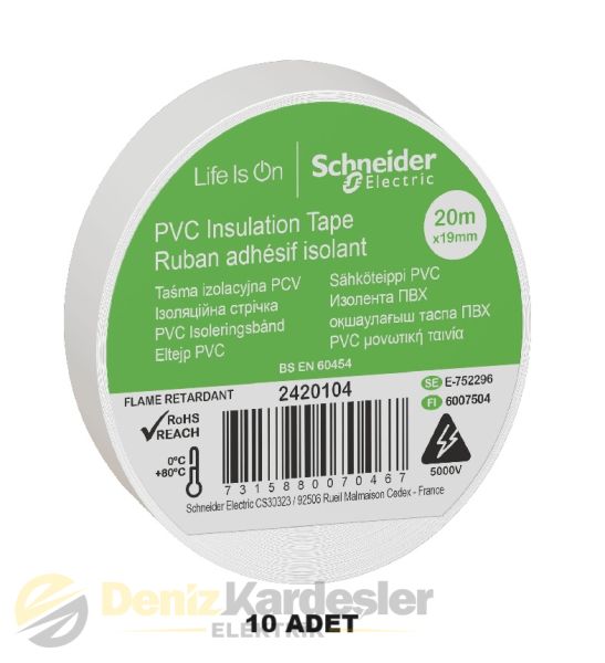SCHNEİDER THORSMAN İZO. BANDİ 19MMX20MT BEYAZ