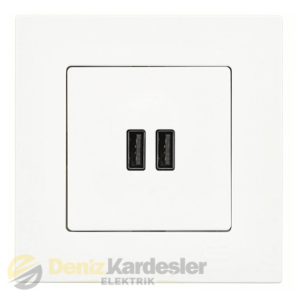 GÜNSAN EQONA BEYAZ İKİ ÇIKIŞLI USB ŞARJ PRİZ 5V