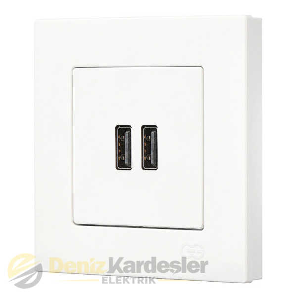 GÜNSAN EQONA BEYAZ İKİ ÇIKIŞLI USB ŞARJ PRİZ 5V