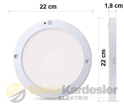 CATA 20W BOLOGNA SENSÖRLÜ SIVA ÜSTÜ LED ARMATÜR (G