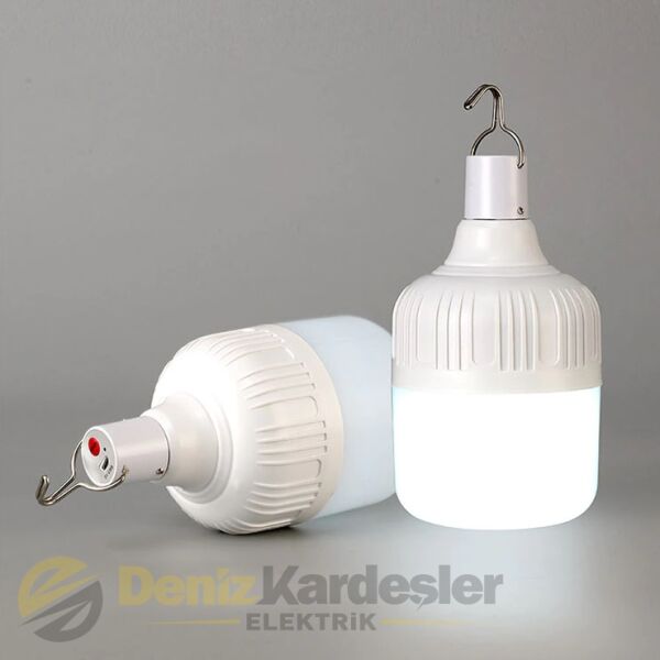 CATA 30W TAŞINABİLİR ŞARJLI LED AMPUL(BEYAZ)(4 FON