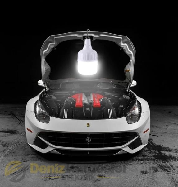 CATA 30W TAŞINABİLİR ŞARJLI LED AMPUL(BEYAZ)(4 FON