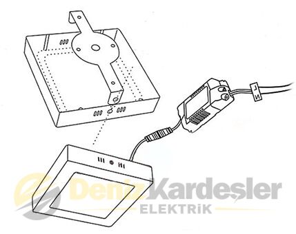 CATA 30W SIVA ÜSTÜ LED PANEL (KARE) (BEYAZ)