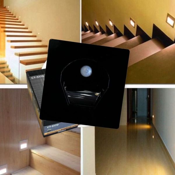 CATA 1W SENSÖRLÜ LEDLİ KORİDOR ARM. SİYAH KASA 3K