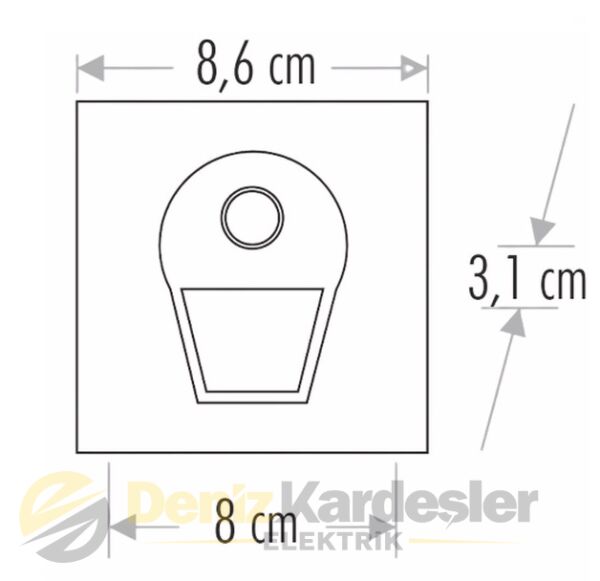 Cata 1W Sensörlü Ledli Koridor Armatürü(Mavi)