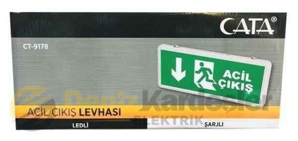 CATA 3W EXIT ÇIKIŞ ARMATÜRÜ LEDLİ 3 SAAT AKÜLÜ