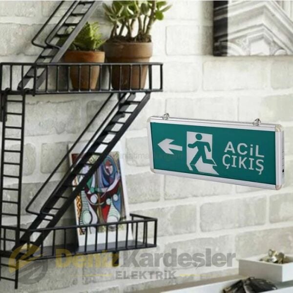 CATA 3W EXIT ÇIKIŞ ARMATÜRÜ LEDLİ 3 SAAT AKÜLÜ