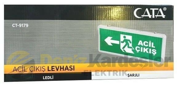 CATA 3W EXIT ÇIKIŞ ARMATÜRÜ LEDLİ 3 SAAT AKÜLÜ