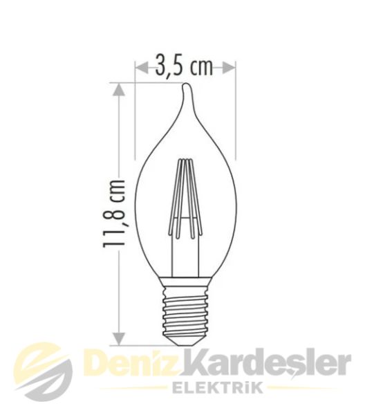 CATA 4W RUSTİK LED KIVRIK BUJI AMPUL(E14)(AMBER)