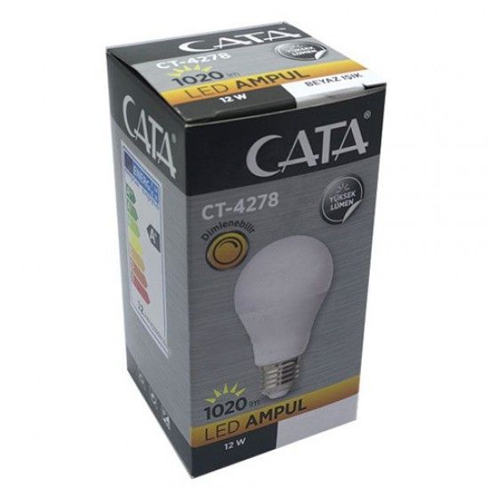 CATA 12W LED AMPUL DİMLENEBİLİR (E27)(BEYAZ)