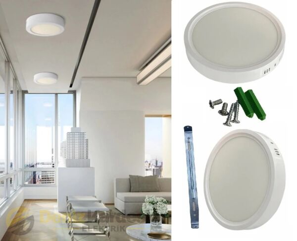 CATA 18W SIVA ÜSTÜ LED PANEL (YUVARLAK) (BEYAZ)