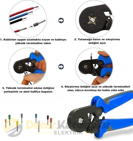 ŞAFAK YAC-8 0,80-6,00 mm2 YÜKSÜK SIKMA PENSESİ