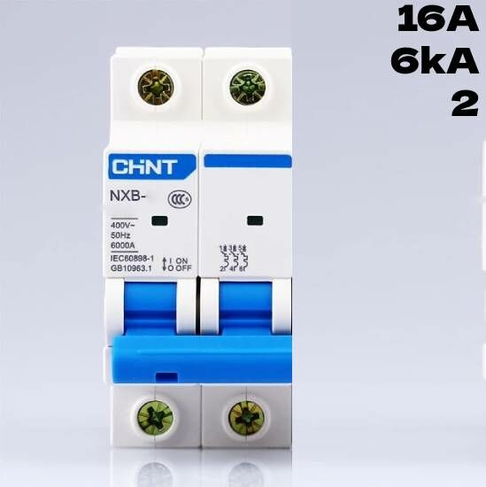 CHİNT NXB 2 KUTUP 6KA C/16A OTOMATİK SİGORTA