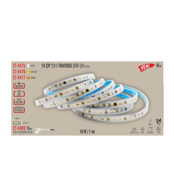 CATA 220 VOLT ŞERİT LED  ( BEYAZ )(YAPIŞKANLI)