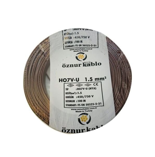 ÖZNUR 1,5mm NYA KABLO KAHVE