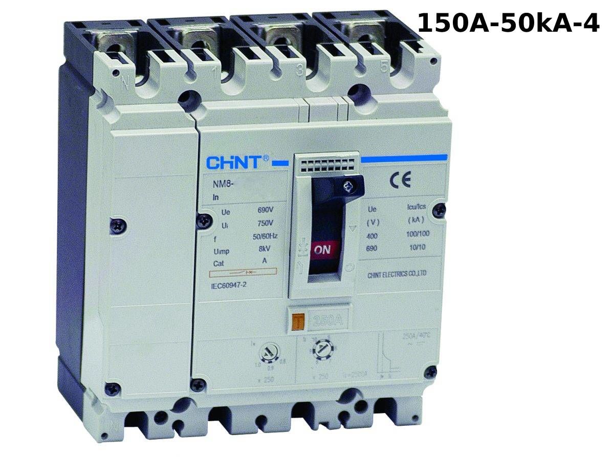 CHİNT NM8L-250S 4 KUTUP 160A 50KA KAÇAK KORUMALI