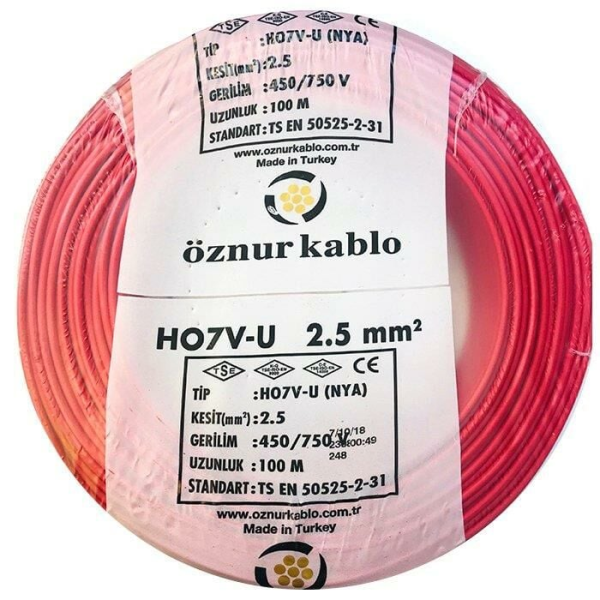 ÖZNUR 2,5mm NYA KABLO KIRMIZI