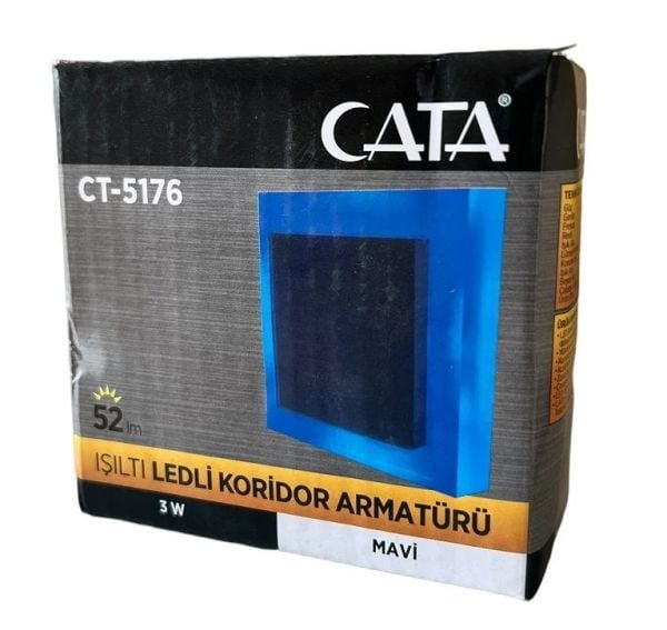 CATA 3W LEDLİ KORİDOR ARMATÜRÜ (MAVİ)