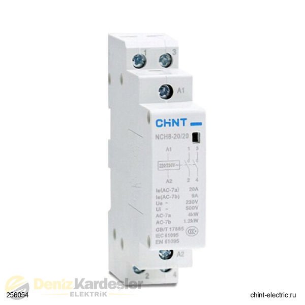 CHİNT NCH8 2 KUTUP 20A BİNA İÇİ KONTAKTÖR 2NA