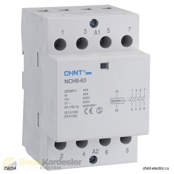 CHİNT NCH8 2 KUTUP 20A BİNA İÇİ KONTAKTÖR 2NA