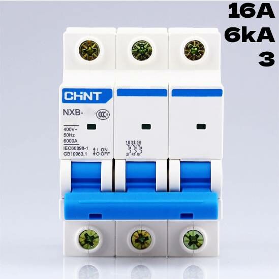 CHİNT NXB 3 KUTUP 6KA C/16A OTOMATİK SİGORTA