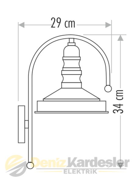 CATA DEKORATİF APLİK (SİYAH+29 cm)