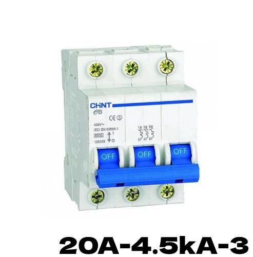 CHİNT eB Serisi / 3 Kutuplu 4,5kA / B tipi 20A Oto