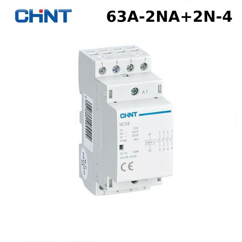 CHİNT NCH8 4 KUTUP 63A BİNA İÇİ KONTAKTÖR 2NA+2N