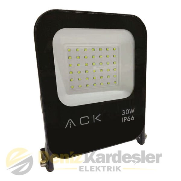 Ack 30W Sıyah 3000K Ip65 Smd Led Projektör