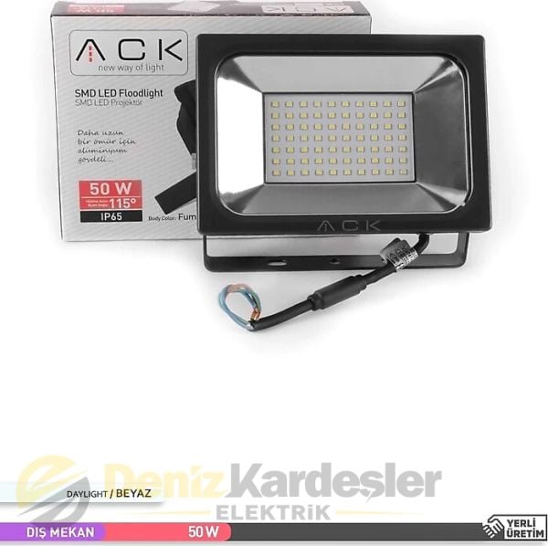 ACK 50W SIYAH 6500K IP65 SMD LED PROJEKTÖR