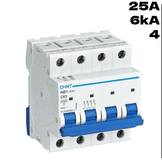 CHİNT NXB 4 KUTUP 6KA C/25A OTOMATİK SİGORTA