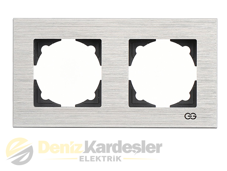 GÜNSAN EQONA NOBLE INOX İKİLİ ÇERCEVE GÜMÜŞ