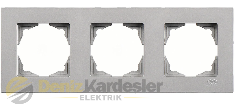 GÜNSAN EQONA NOBLE INOX ÜÇLÜ ÇERCEVE GÜMÜŞ