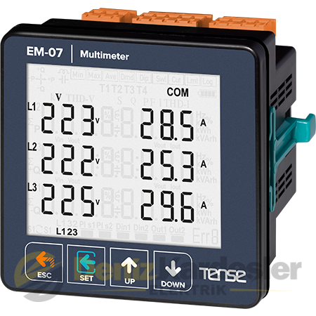 TENSE DİJİTAL MULTİMETRE,HABERLEŞMELİ,SETLİ,96X96