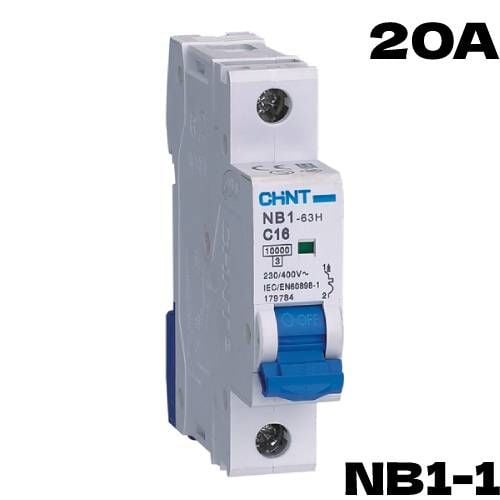 CHİNT NB1 1 KUTUP  6KA B/20A  OTOMATİK SİGORTA