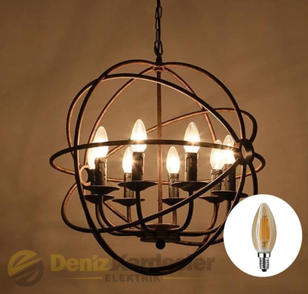CATA 4W RUSTİK LED BUJI AMPUL (E-14)(AMBER)