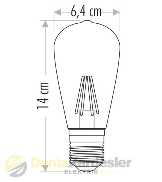 CATA 8W EDİSON  LED AMPUL (ST-64)(BEYAZ)