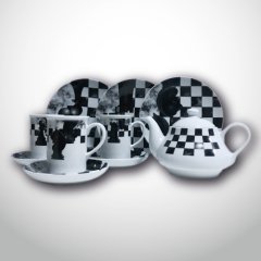 Güral Porselen Satranç Temalı Çay Takımı (20 Parça)