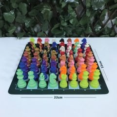 Renkli Satranç Eğitim Takımı (72mm - 300gr)