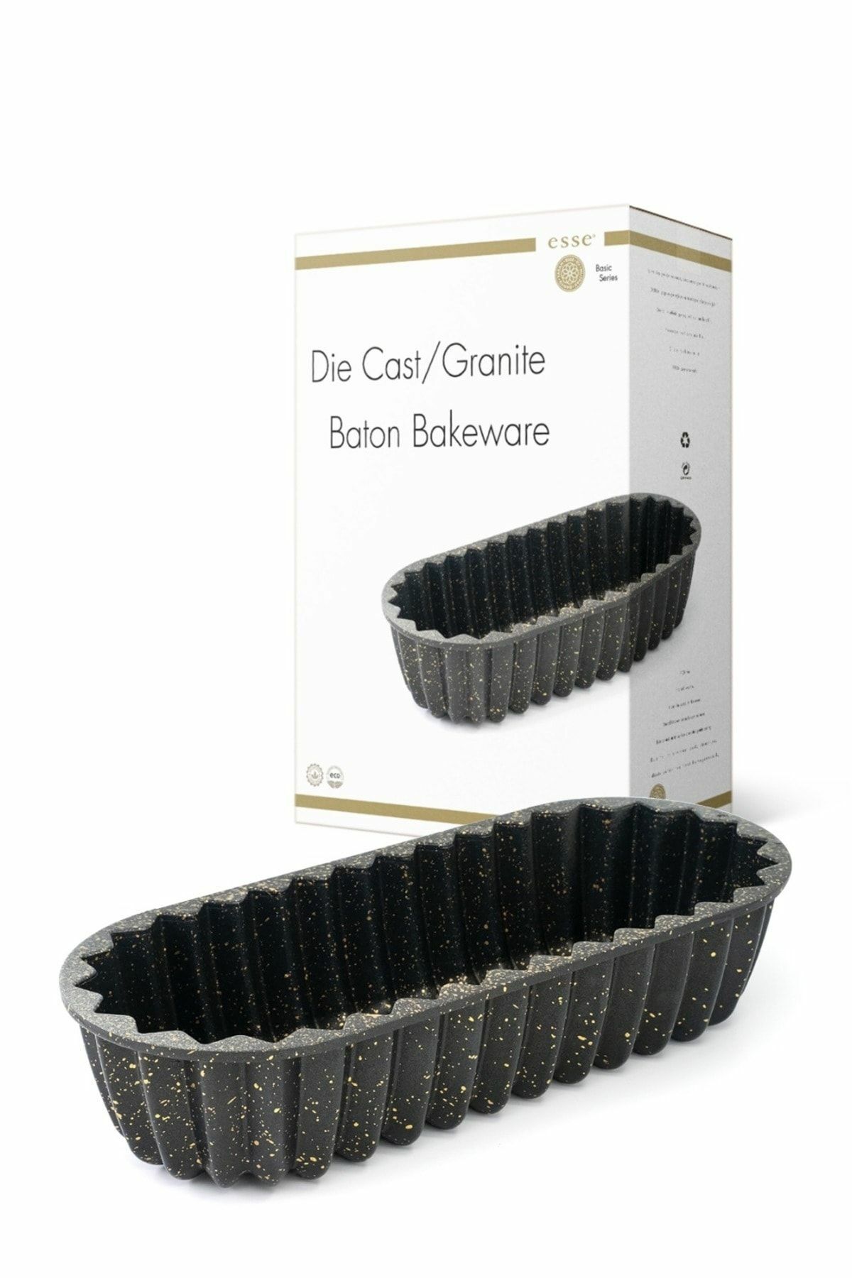 Döküm Granite Kek Kalıbı Baton Siyah